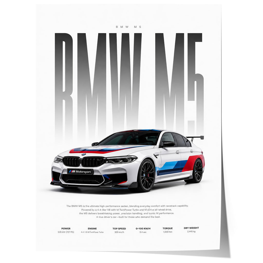 Motorsport Limousine Poster · Geschenkidee · Performance Auto Wandbild · Deko Print ohne Rahmen