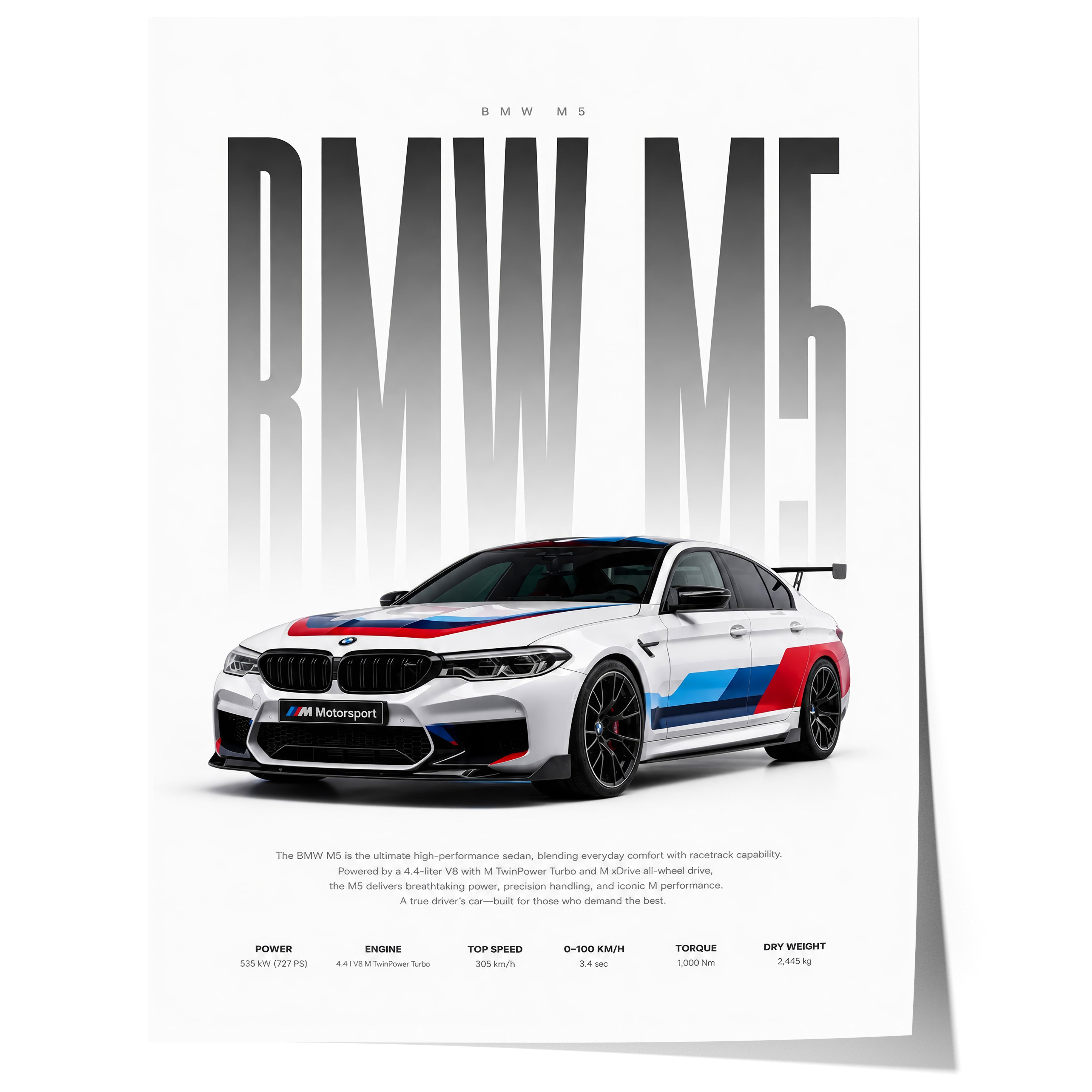 Motorsport Limousine Poster · Geschenkidee · Performance Auto Wandbild · Deko Print ohne Rahmen
