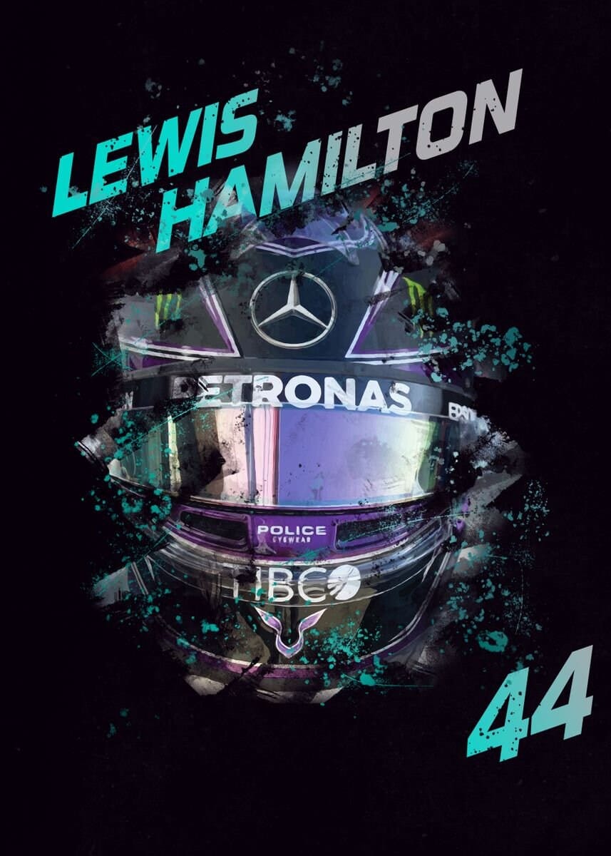 Poster Formel 1 Helme Rennfahrer Fahrernummer · Deko Print ohne Rahmen
