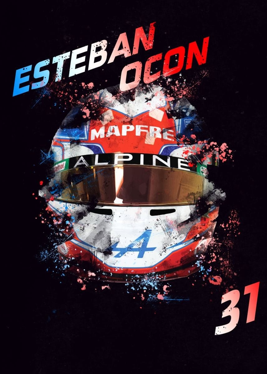 Poster Formel 1 Helme Rennfahrer Fahrernummer · Deko Print ohne Rahmen
