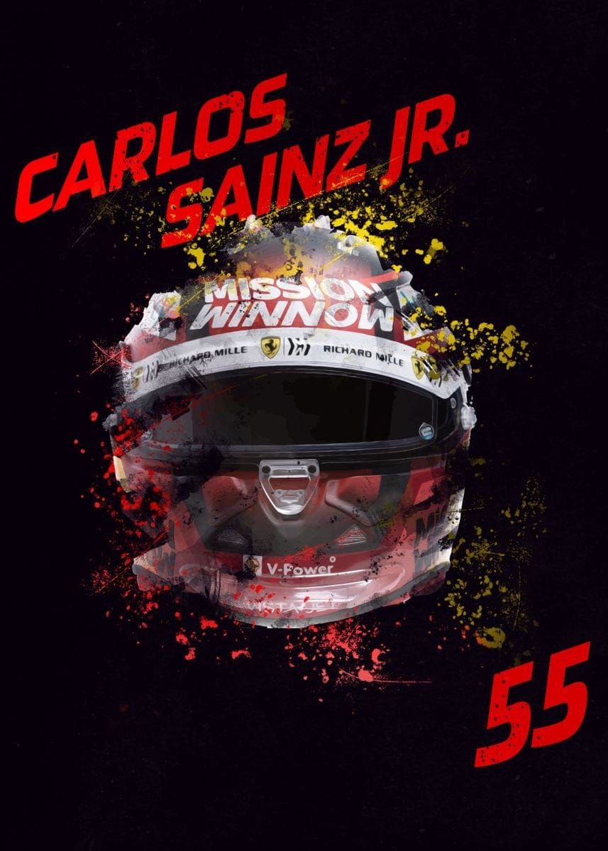 Poster Formel 1 Helme Rennfahrer Fahrernummer · Deko Print ohne Rahmen