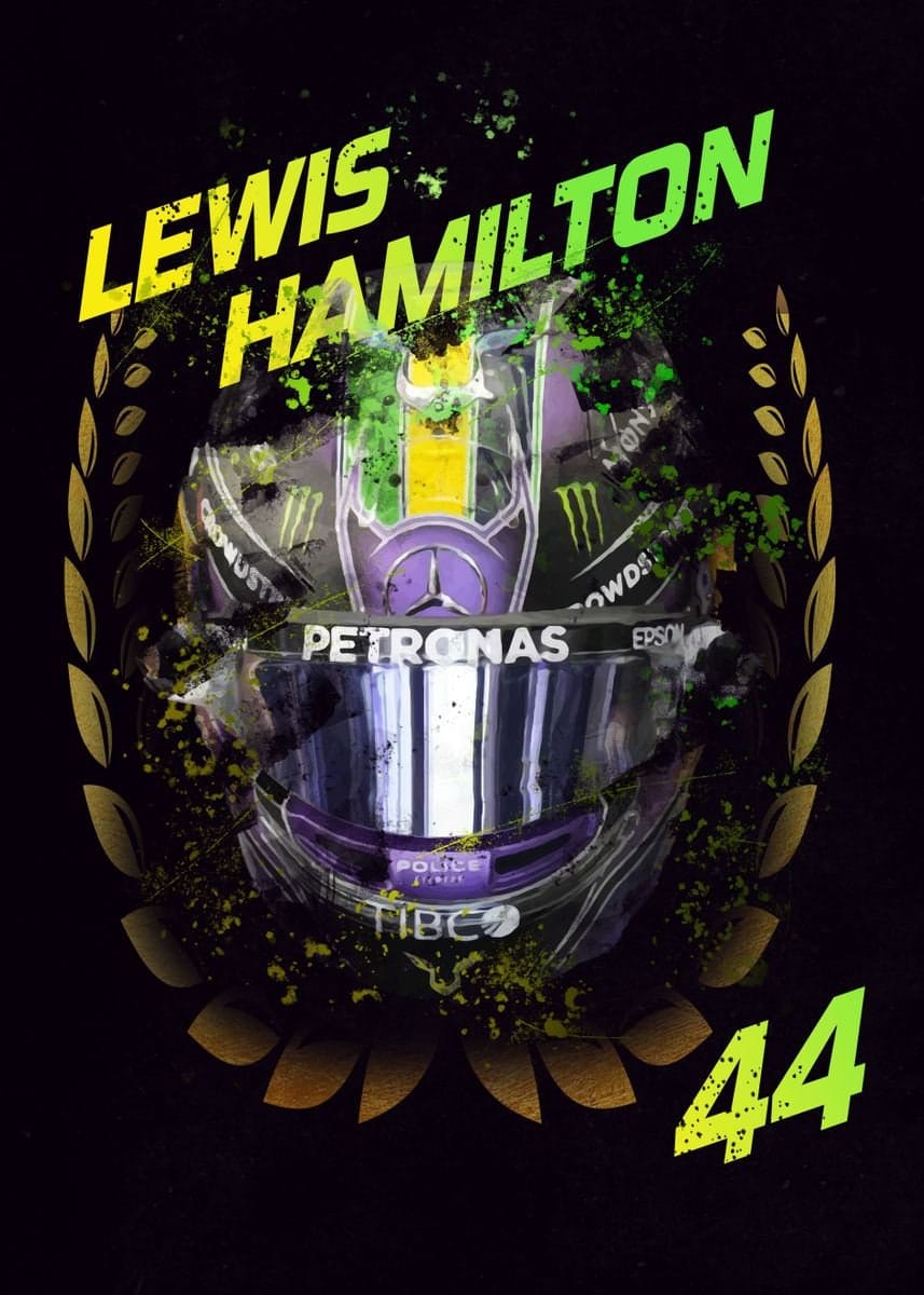 Poster Formel 1 Helme Rennfahrer Fahrernummer · Deko Print ohne Rahmen