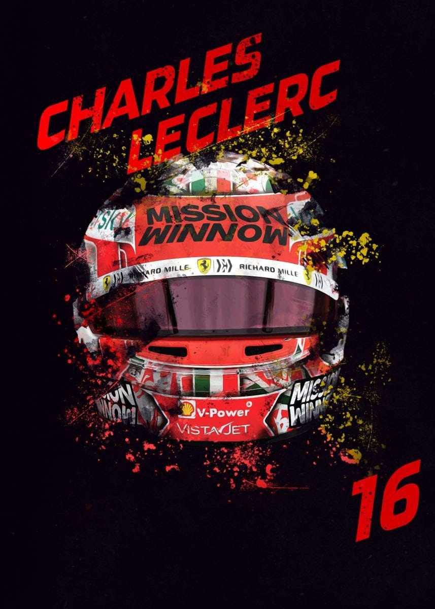 Poster Formel 1 Helme Rennfahrer Fahrernummer · Deko Print ohne Rahmen