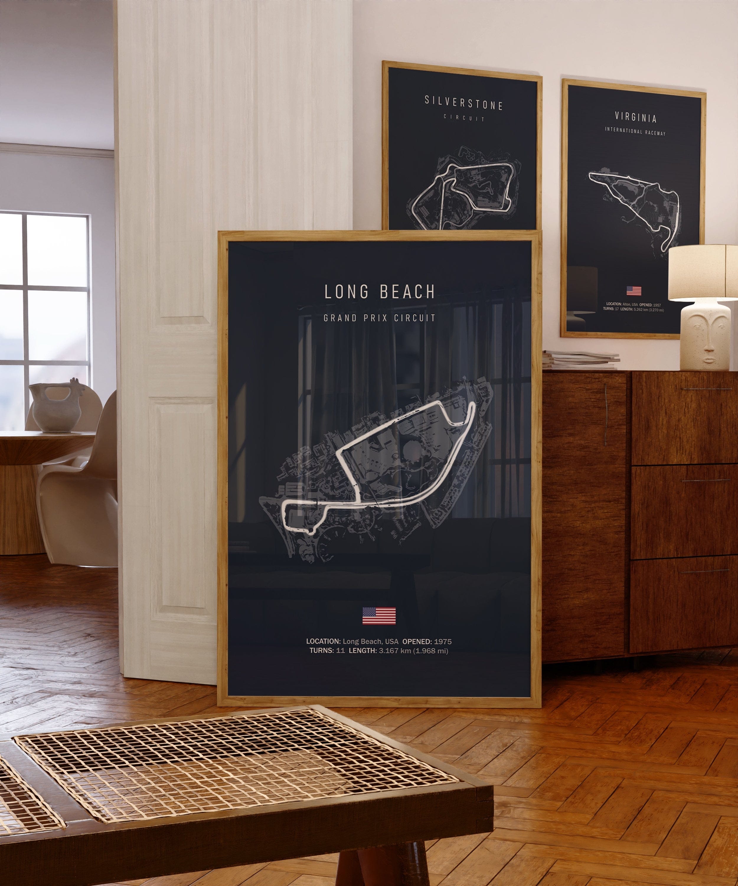 Poster FORMEL 1 LONG BEACH Mid Ohio Nashville Portland Belle Isle St. Petersburg Toronto Texas · Wanddeko · Kunstdruck ohne Rahmen