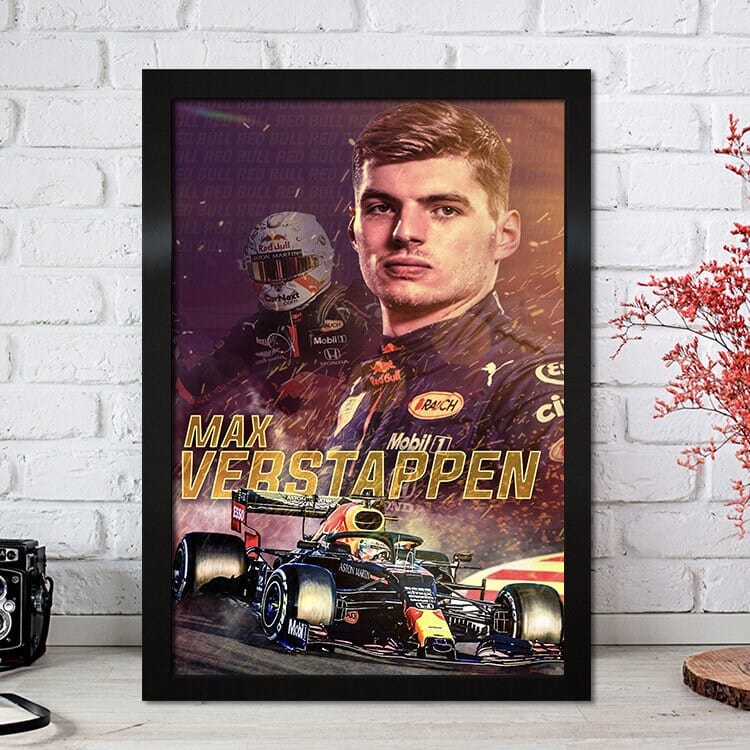 Poster Formel 1 Max Verstappen Rennfahrer Helm Rennwagen Red Bull · Deko Print ohne Rahmen