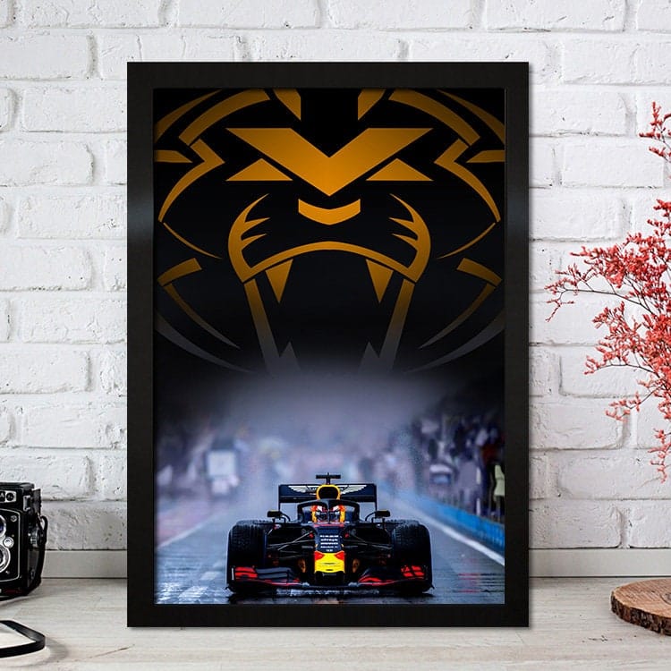 Poster Formel 1 Max Verstappen Rennfahrer Helm Rennwagen Red Bull · Deko Print ohne Rahmen