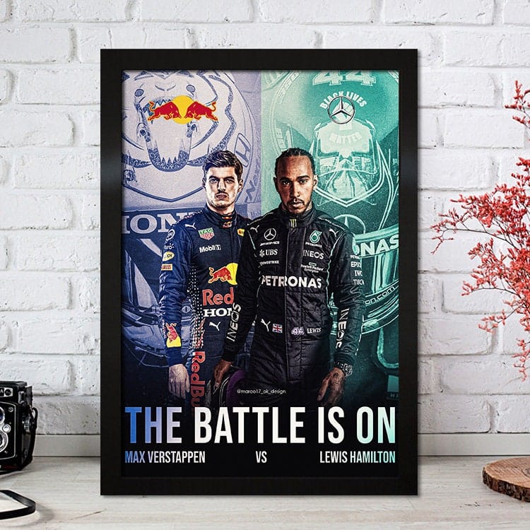 Poster Formel 1 Max Verstappen Rennfahrer Helm Rennwagen Red Bull · Deko Print ohne Rahmen