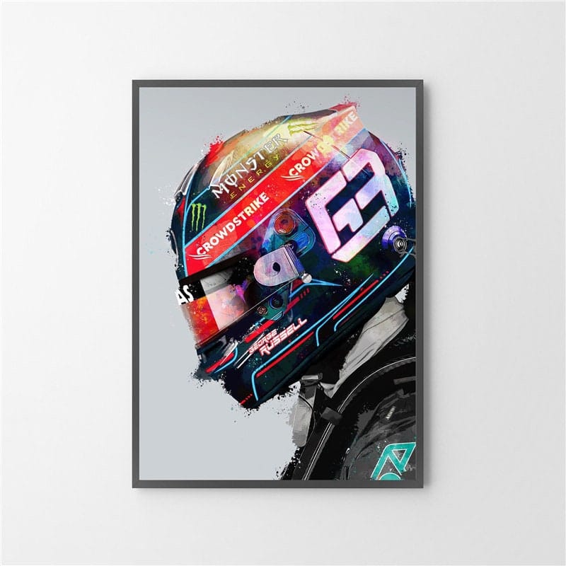 Poster Formel 1 Rennfahrer Helm · Deko Print ohne Rahmen