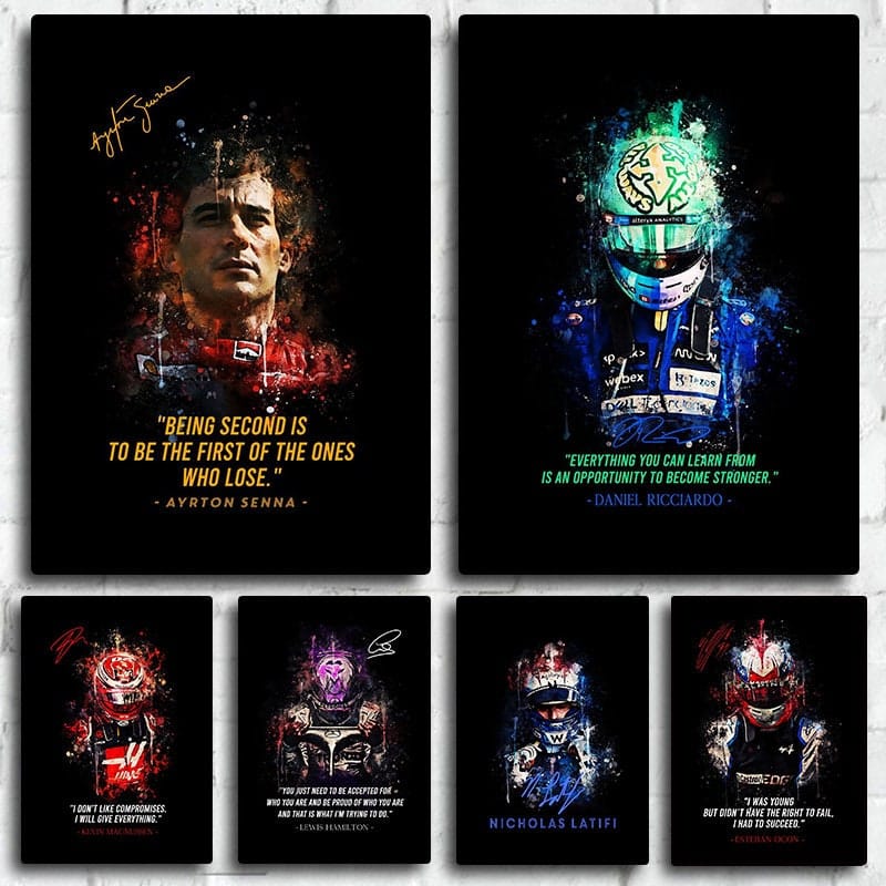 Poster Formel 1 Rennfahrer Legenden Sprüche · Deko Print ohne Rahmen