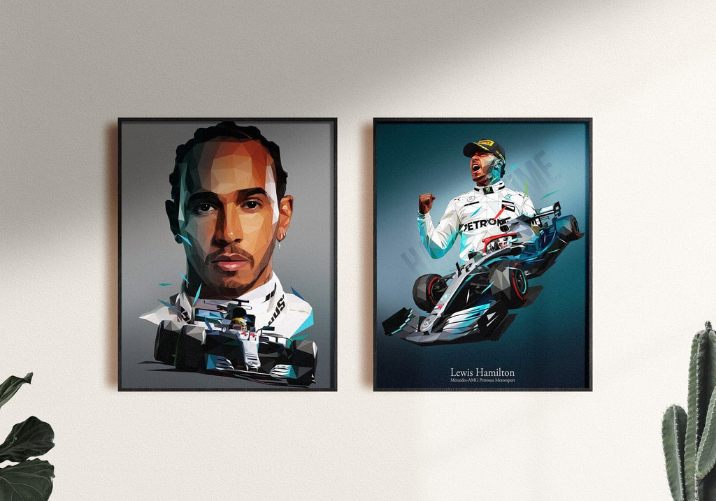 Poster Formel 1 Rennfahrer Rennwagen Lewis Hamilton · Deko Print ohne Rahmen