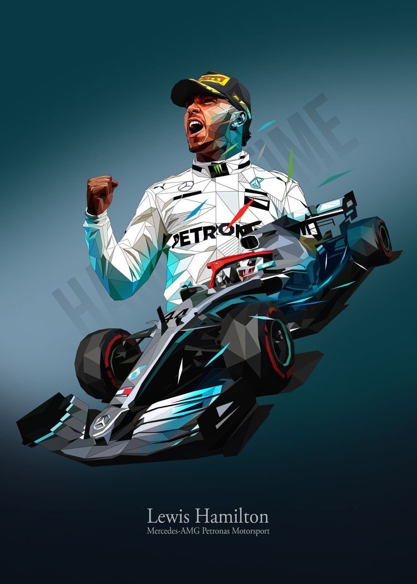 Poster Formel 1 Rennfahrer Rennwagen Lewis Hamilton · Deko Print ohne Rahmen
