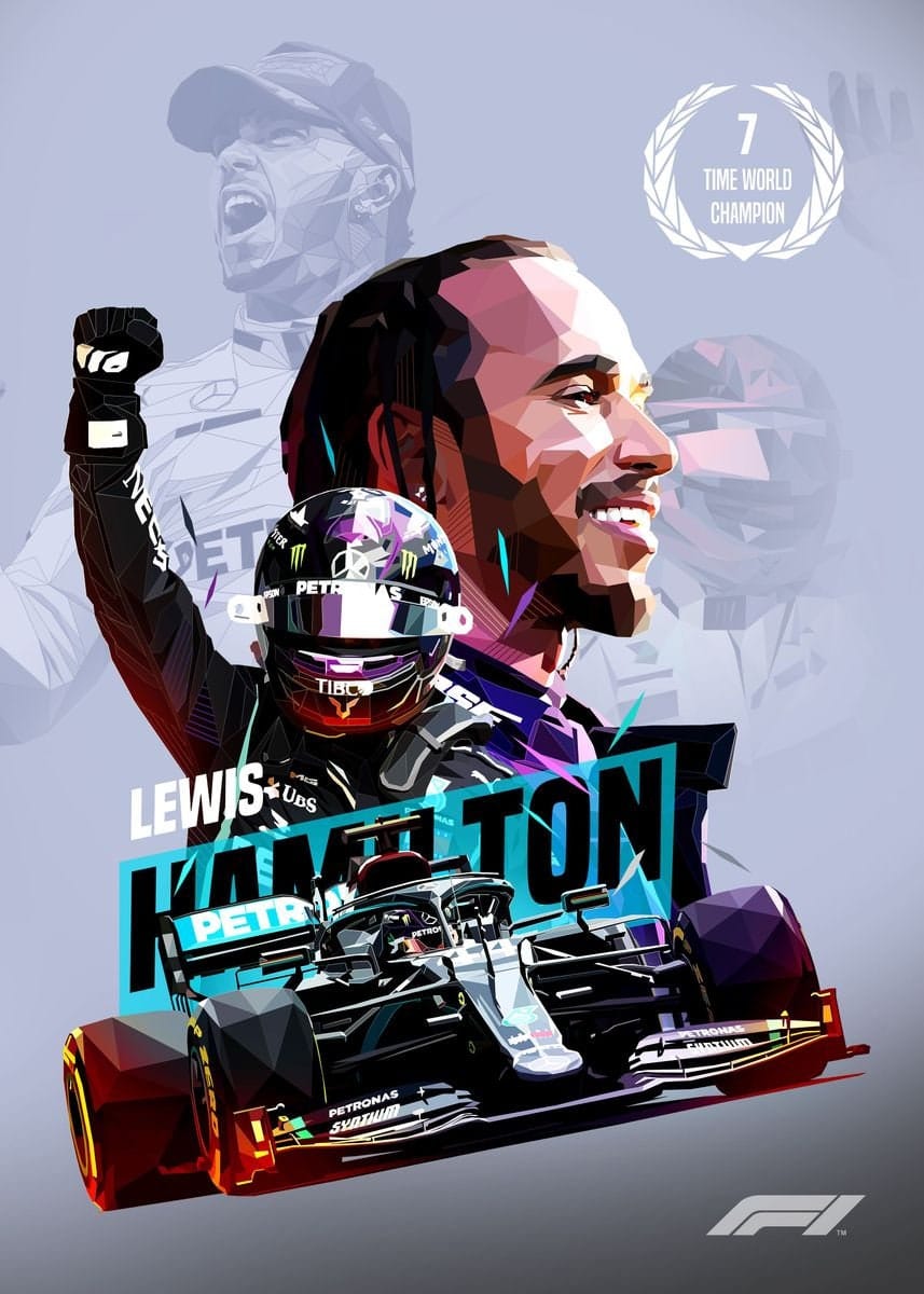 Poster Formel 1 Rennfahrer Rennwagen Lewis Hamilton · Deko Print ohne Rahmen