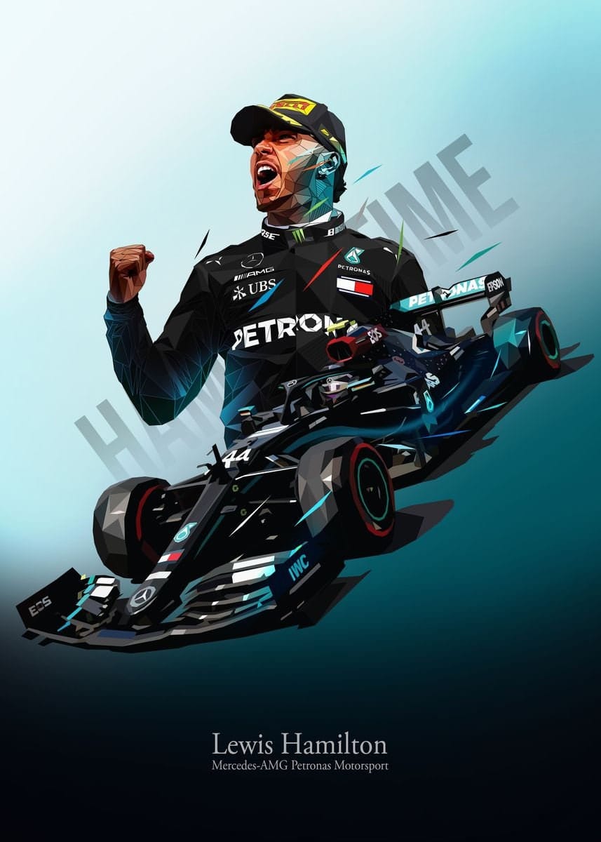Poster Formel 1 Rennfahrer Rennwagen Lewis Hamilton · Deko Print ohne Rahmen