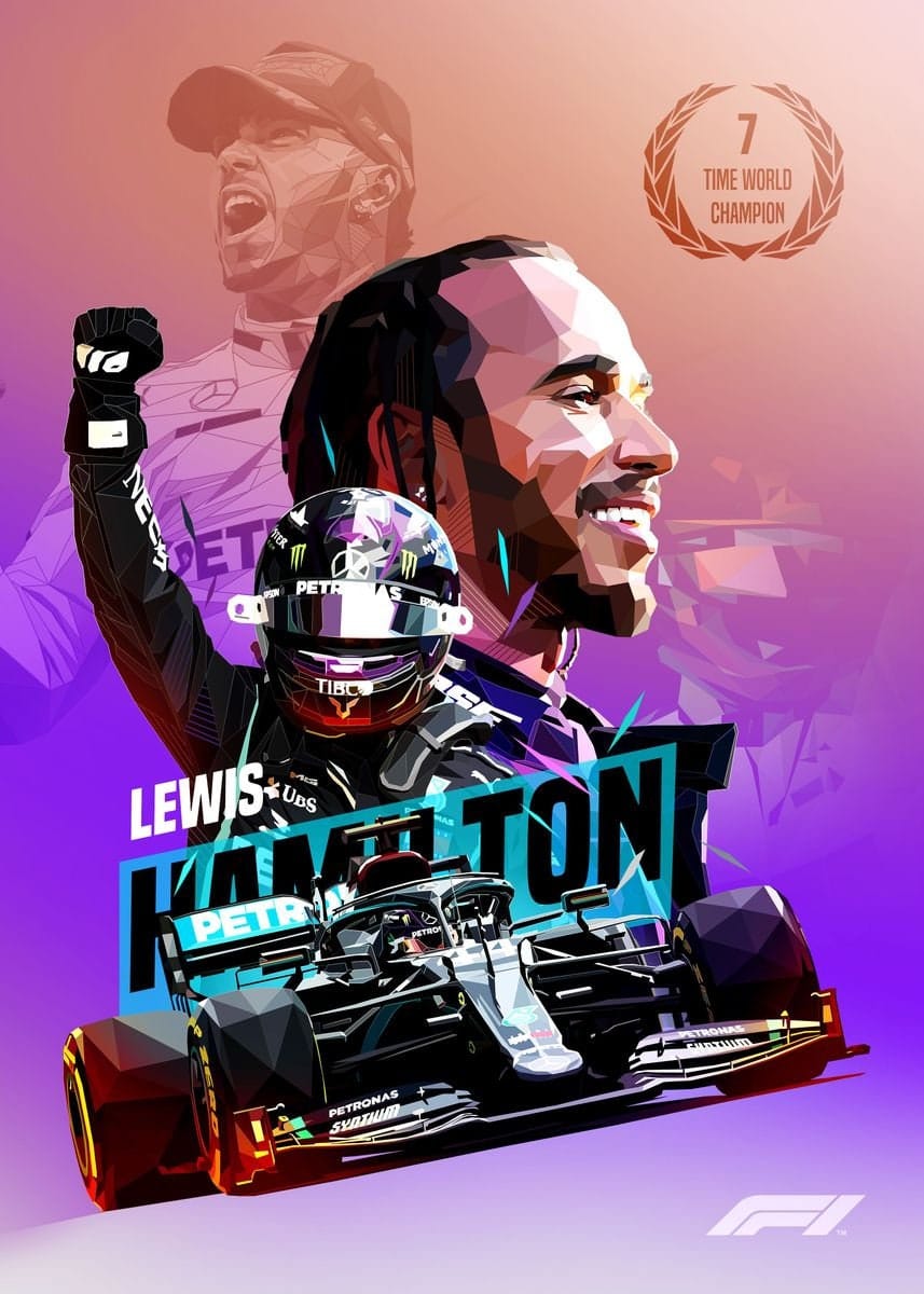 Poster Formel 1 Rennfahrer Rennwagen Lewis Hamilton · Deko Print ohne Rahmen