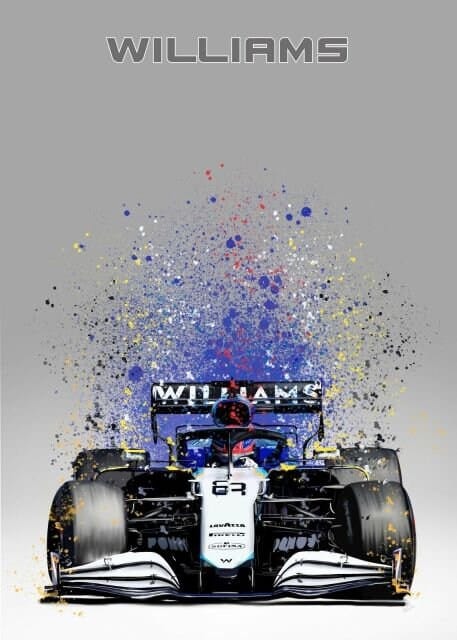 Poster Formel 1  Rennwagen Aquarell · Deko Print ohne Rahmen