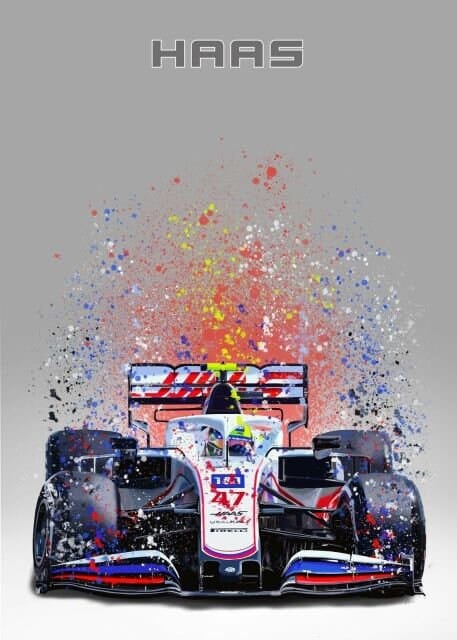 Poster Formel 1  Rennwagen Aquarell · Deko Print ohne Rahmen