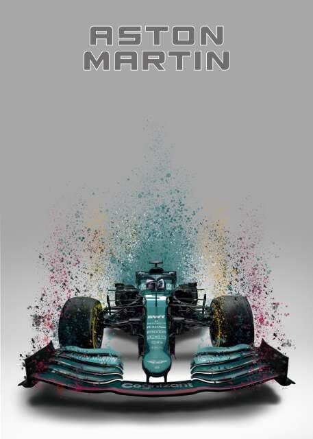 Poster Formel 1  Rennwagen Aquarell · Deko Print ohne Rahmen