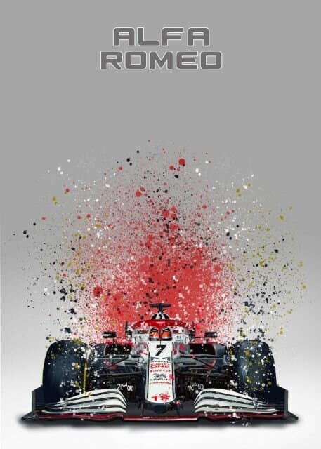 Poster Formel 1  Rennwagen Aquarell · Deko Print ohne Rahmen