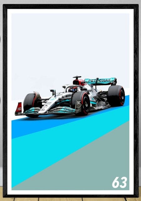Poster Formel 1 Rennwagen Grand Prix Rennfahrer Namen Wagen Nummer ·  Deko Print ohne Rahmen