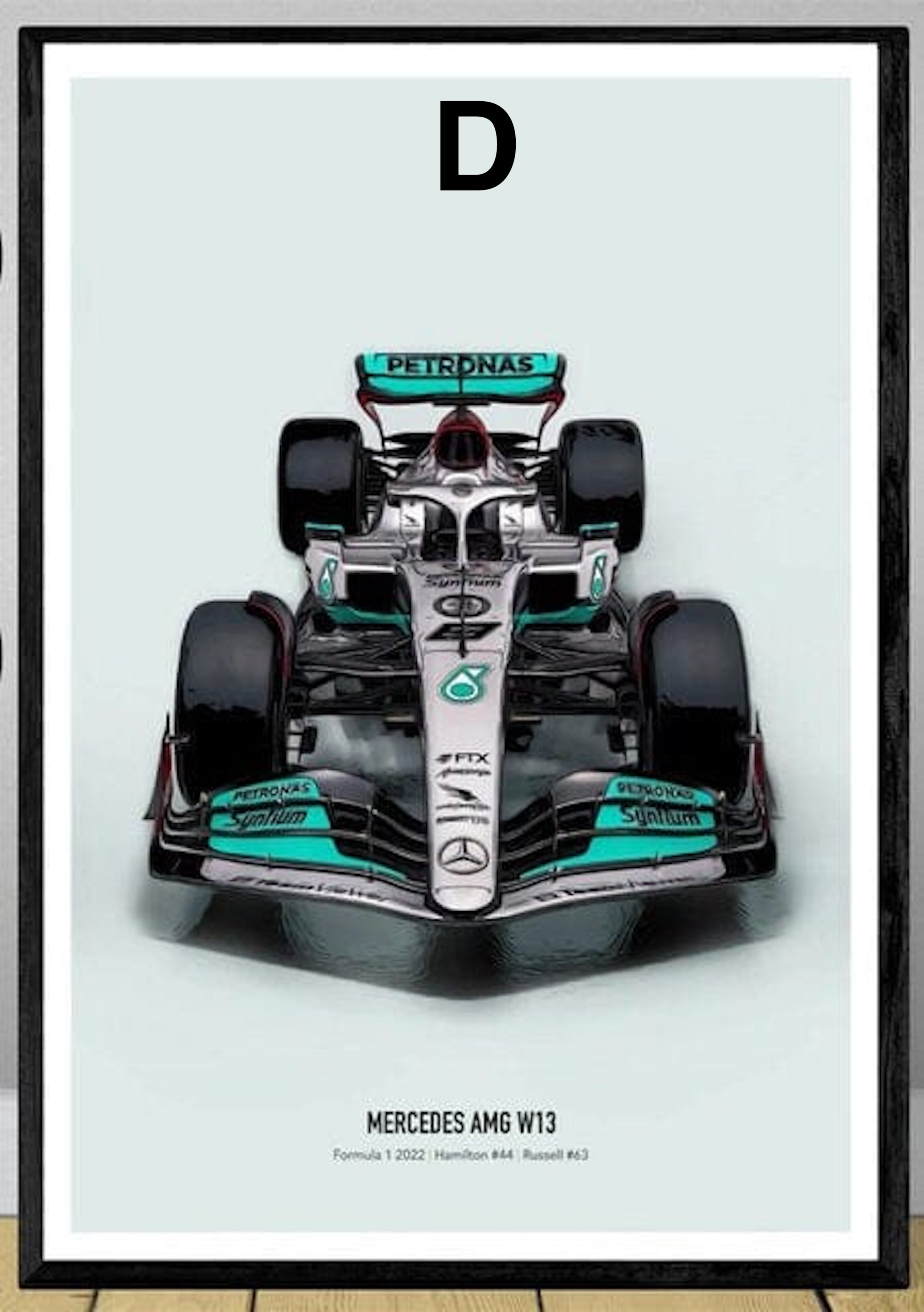 Poster Formel 1 Rennwagen Grand Prix Rennfahrer Namen Wagen Nummer ·  Deko Print ohne Rahmen