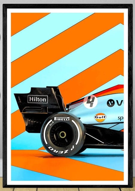 Poster Formel 1 Rennwagen Grand Prix Rennfahrer Namen Wagen Nummer ·  Deko Print ohne Rahmen