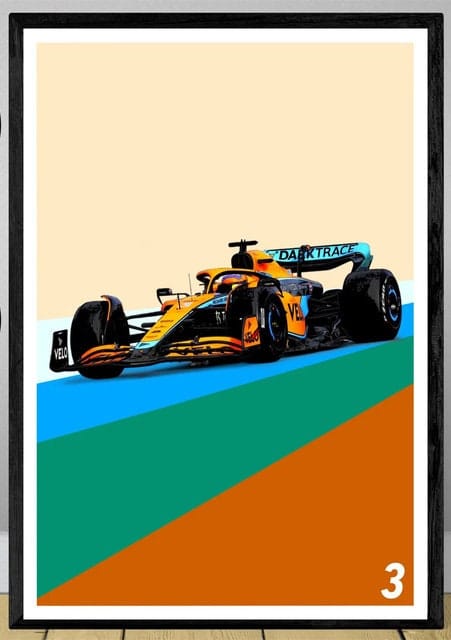 Poster Formel 1 Rennwagen Grand Prix Rennfahrer Namen Wagen Nummer ·  Deko Print ohne Rahmen