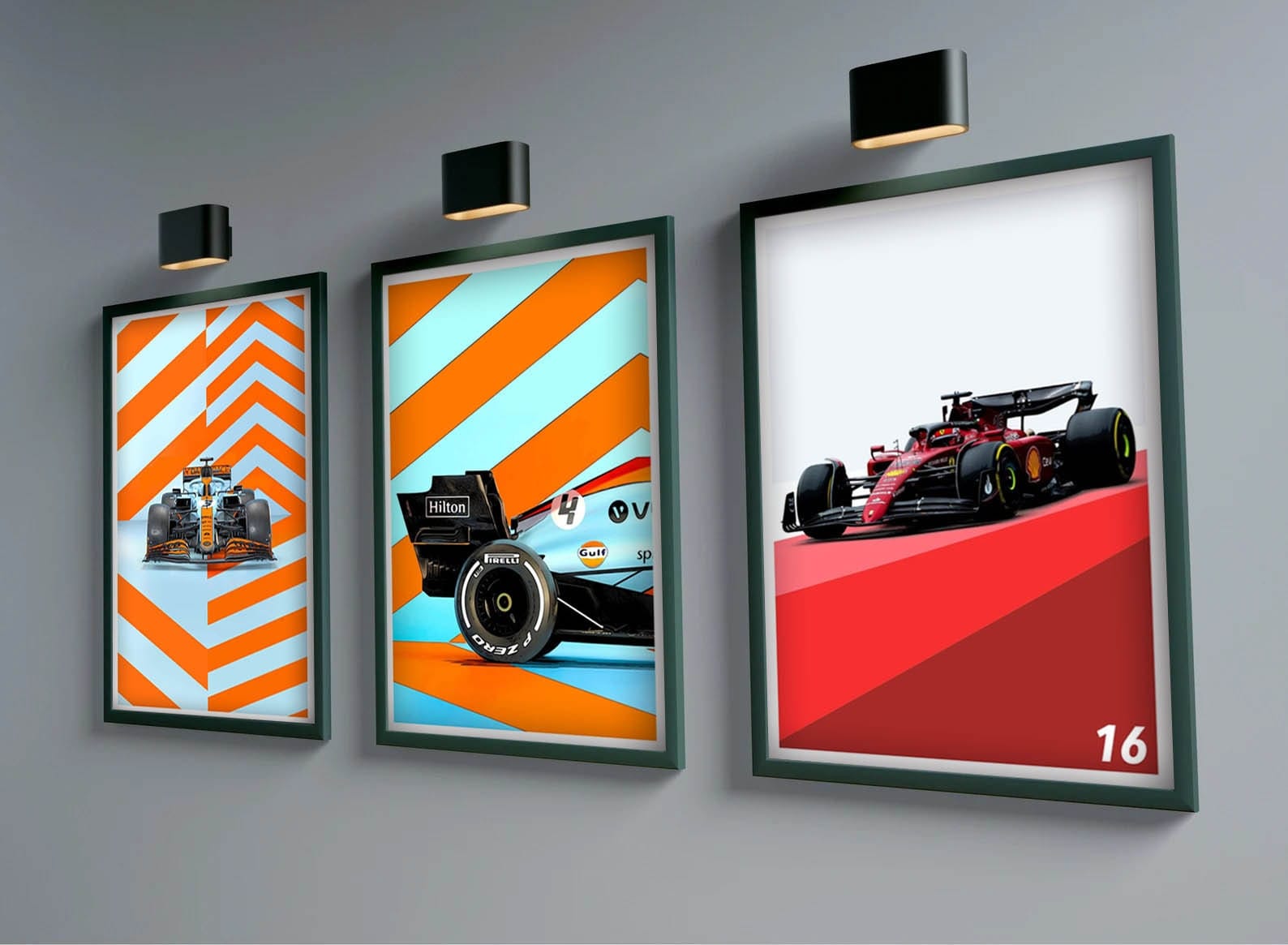 Poster Formel 1 Rennwagen Grand Prix Rennfahrer Namen Wagen Nummer ·  Deko Print ohne Rahmen