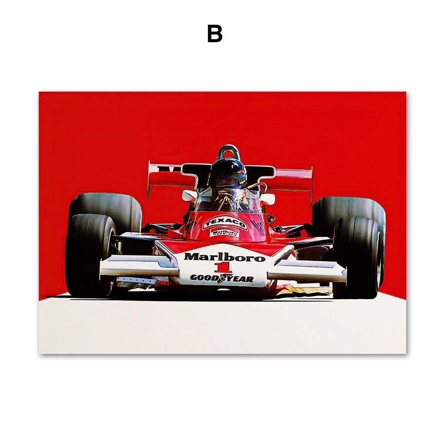 Poster Formel 1 Rennwagen Rennfahrer Aquarell · Deko Print ohne Rahmen