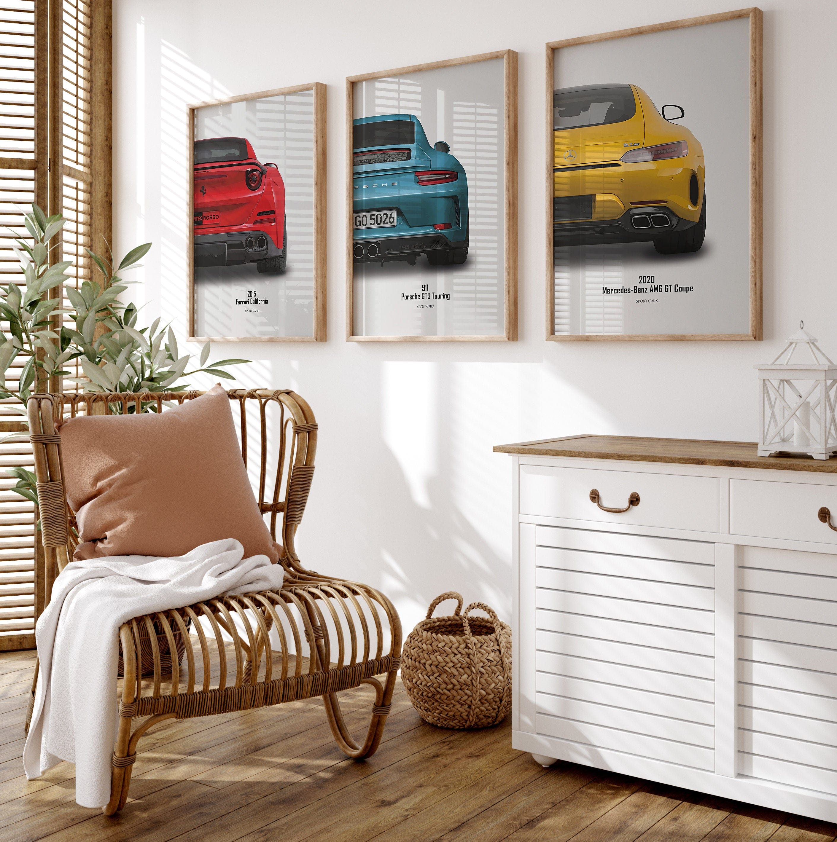 Poster Sportwagen BMW PORSCHE FERRARI Nissan Super Sport Auto · Geschenk für ihn · Wohnzimmmer & Büro · Wand Deko · Print ohne Rahmen