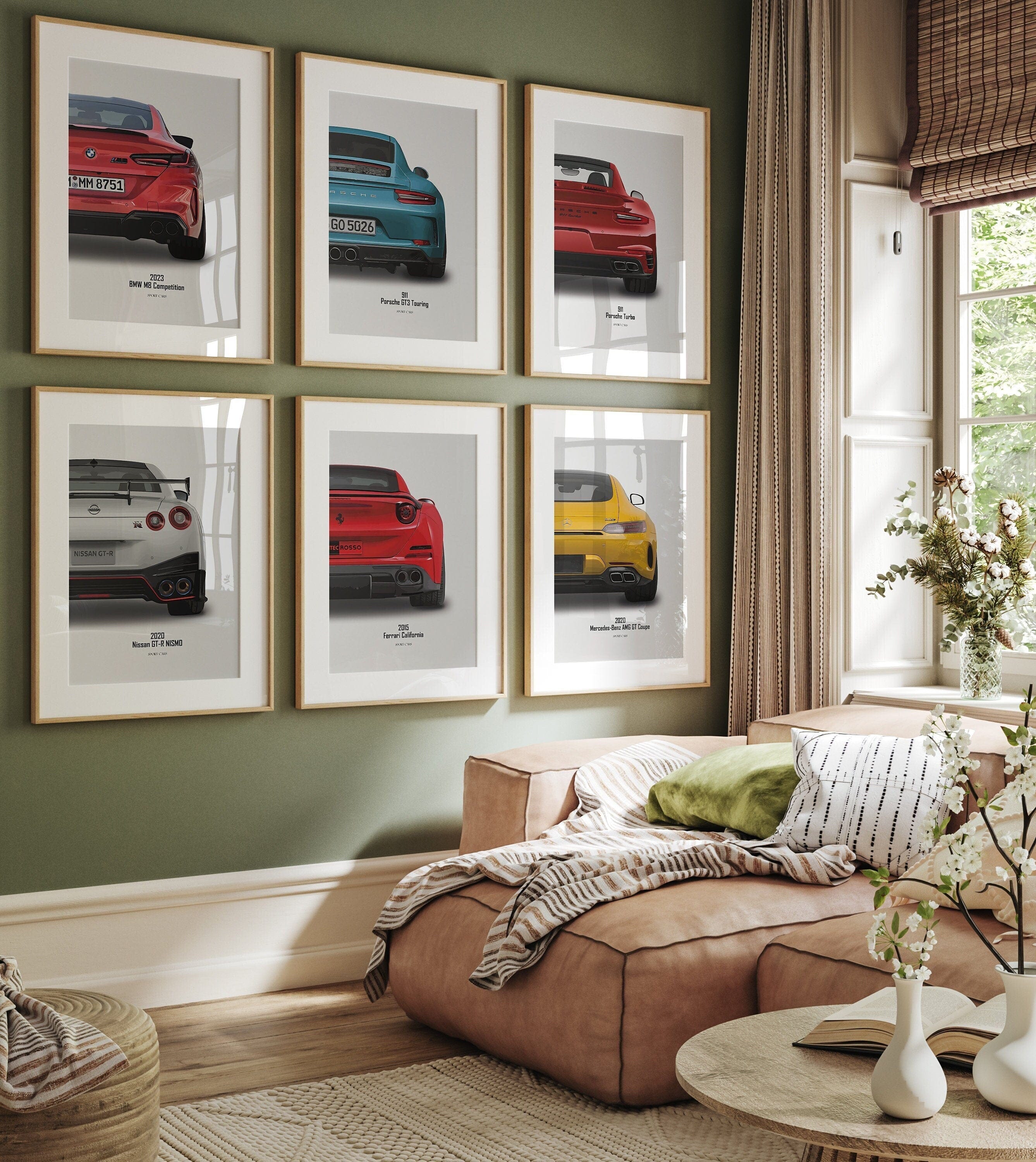 Poster Sportwagen BMW PORSCHE FERRARI Nissan Super Sport Auto · Geschenk für ihn · Wohnzimmmer & Büro · Wand Deko · Print ohne Rahmen