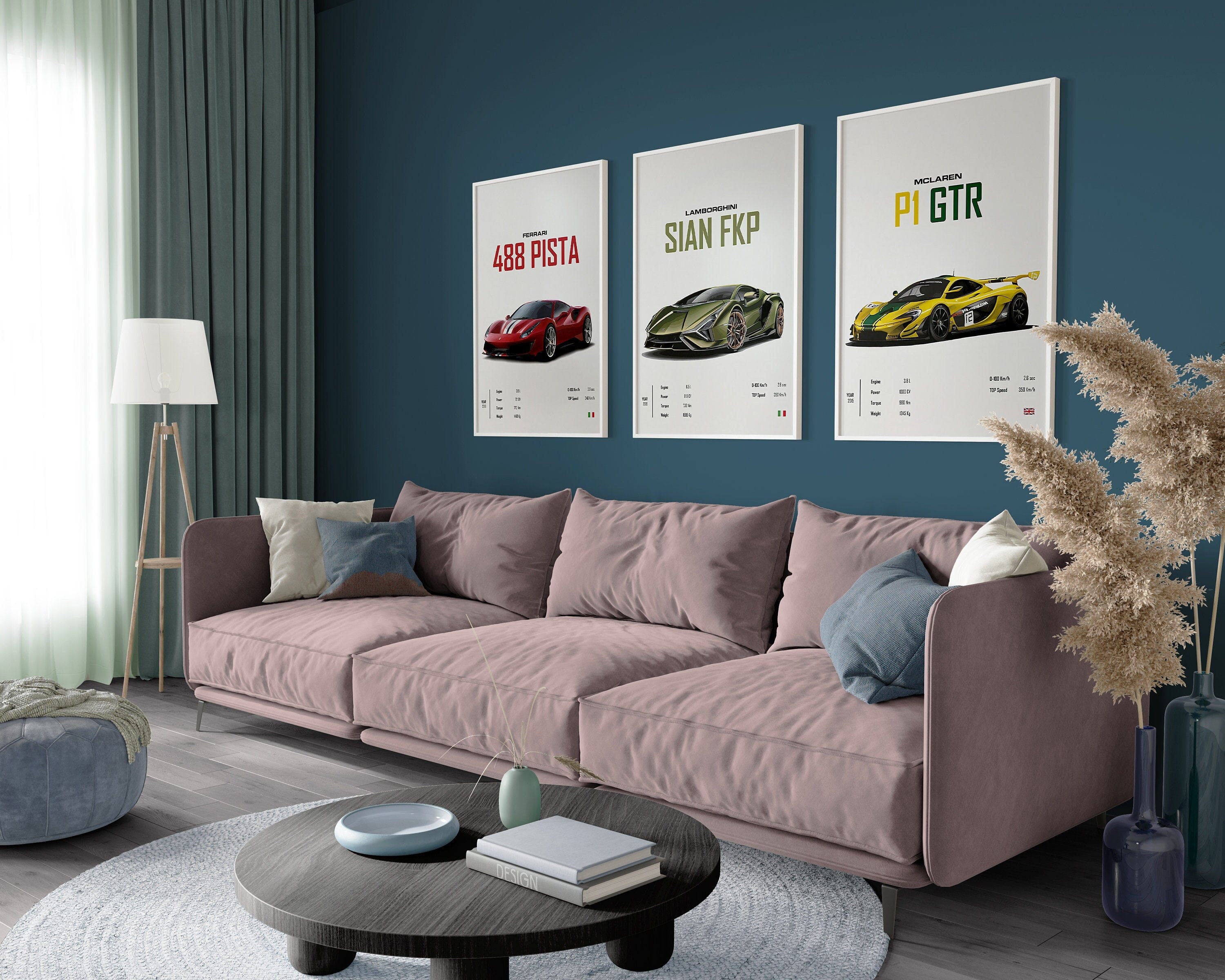 Poster Sportwagen FERRARI LAMBORGHINI MCLAREN Klassiker Legenden · Geschenk für ihn · Wohnzimmmer & Büro · Wand Deko · Print ohne Rahmen