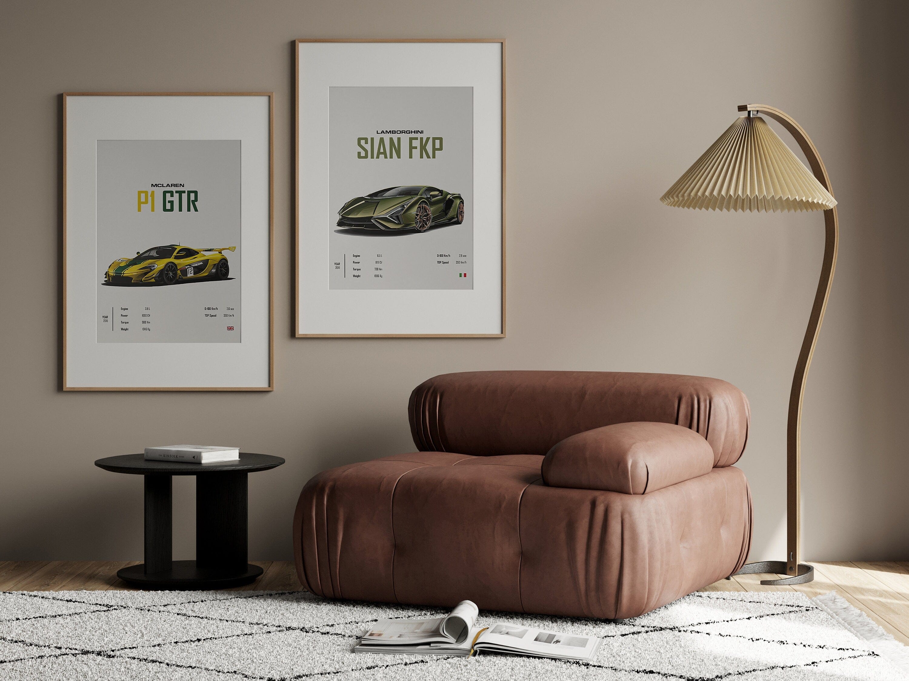 Poster Sportwagen FERRARI LAMBORGHINI MCLAREN Klassiker Legenden · Geschenk für ihn · Wohnzimmmer & Büro · Wand Deko · Print ohne Rahmen