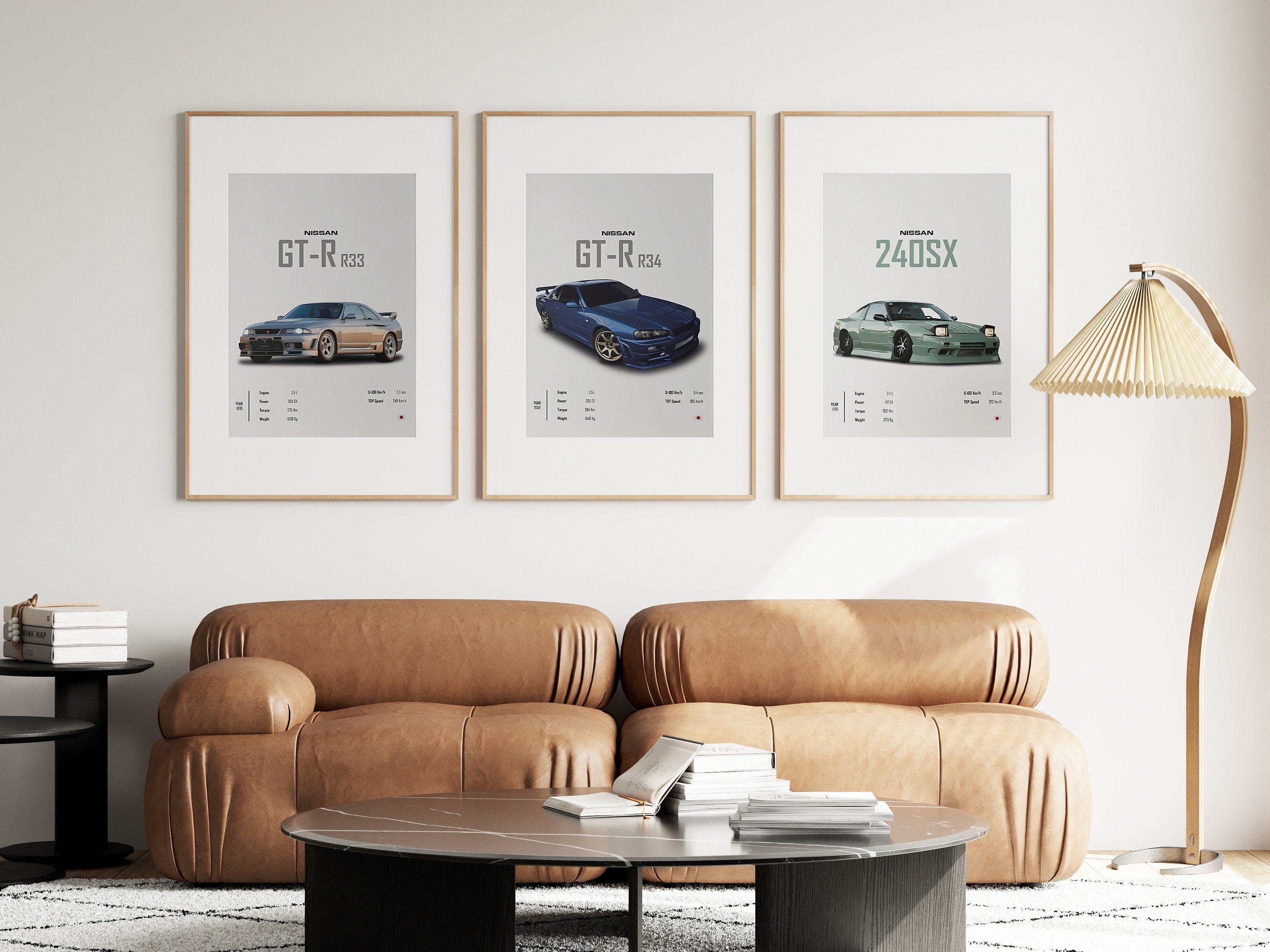 Poster Sportwagen NISSAN GT-R SX Klassiker Legenden · Geschenk für ihn · Wohnzimmmer & Büro · Wand Deko · Print ohne Rahmen