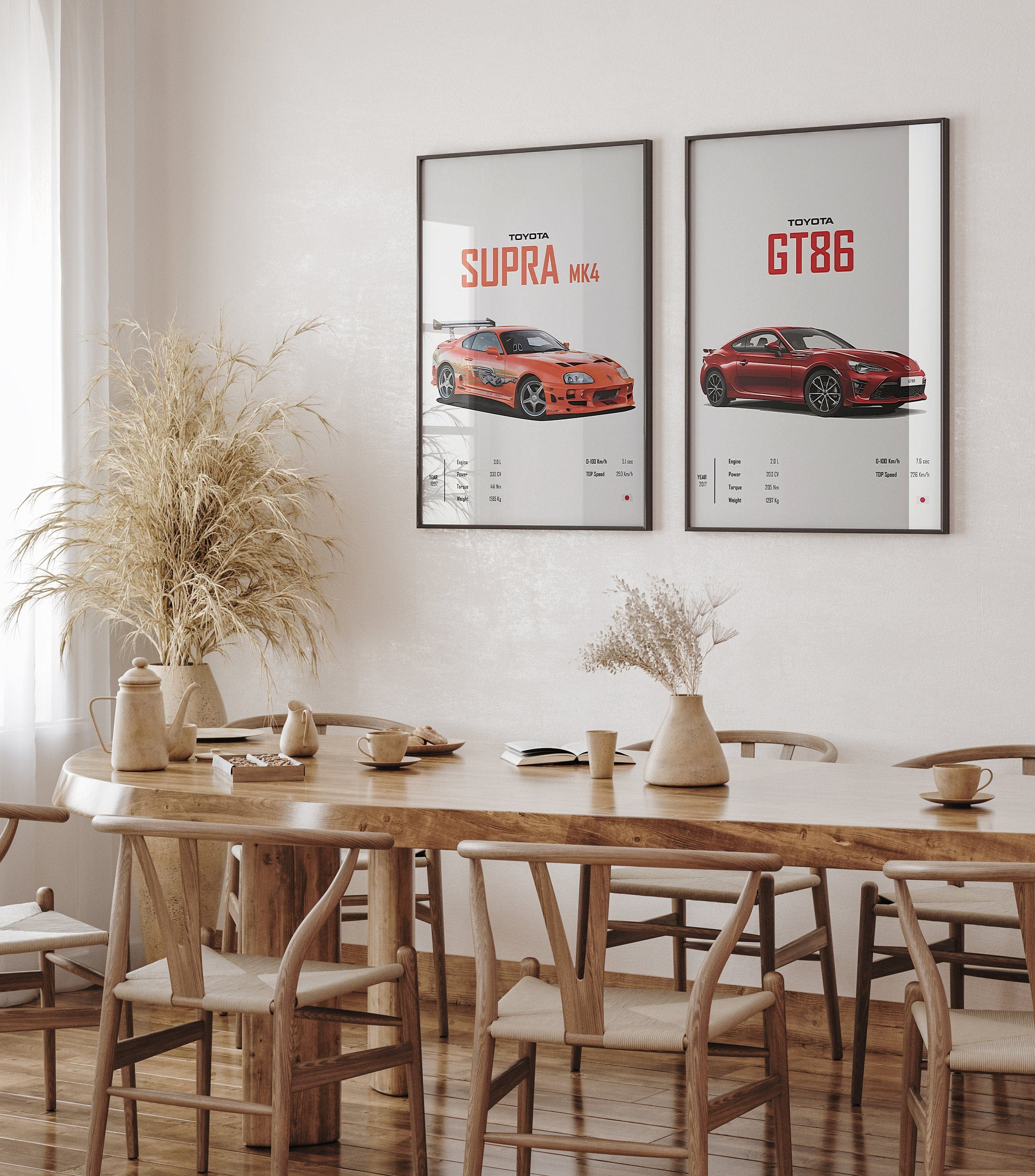 Poster Sportwagen TOYOTA SUPRA GT86  Klassiker Legenden · Geschenk für ihn · Wohnzimmmer & Büro · Wand Deko · Print ohne Rahmen