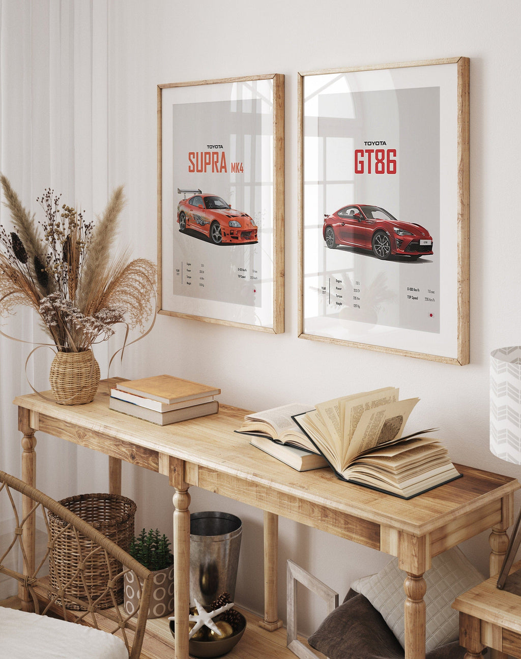 Poster Sportwagen TOYOTA SUPRA GT86  Klassiker Legenden · Geschenk für ihn · Wohnzimmmer & Büro · Wand Deko · Print ohne Rahmen