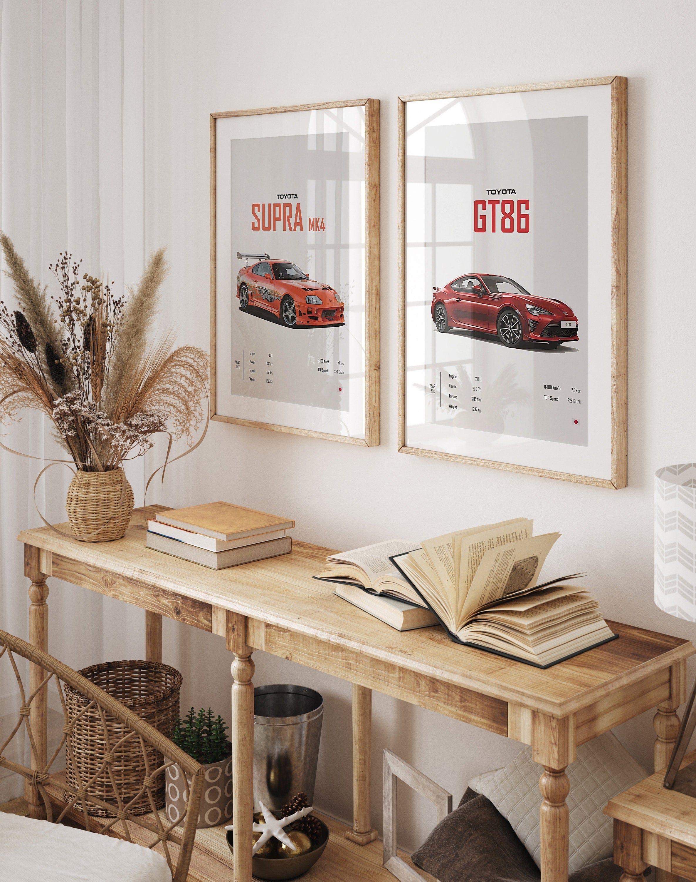 Poster Sportwagen TOYOTA SUPRA GT86  Klassiker Legenden · Geschenk für ihn · Wohnzimmmer & Büro · Wand Deko · Print ohne Rahmen